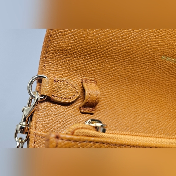 Rebecca Minkoff Gabby Wallet Chain Crossbody Bag Leather Purse Tan Glow *READ* - Picture 9 of 16